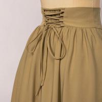 Maxifalda Vintage renacentista para mujer, falda elástica de cintura alta con bolsillos, falda larga informal a la moda, ropa de calle - details 4