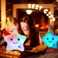 13 '' Creative Twinkle Star Luz nocturna LED brillante Almohadas de felpa Animales de peluche Juguetes Cumpleaños   (púrpura) - details 1
