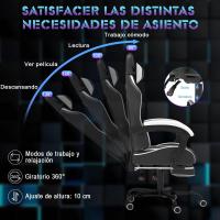 Silla de Juegos Ergónómica Silla de Oficina con Masajeador Carga de 150kg Ajustable Altura - details 24