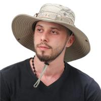 Summer Men Bucket Hat Outdoor UV Protection Wide Brim Panama Safari Hunting Hiking Hat Mesh Fisherman Hat Beach Sunscreen Cap - details 4