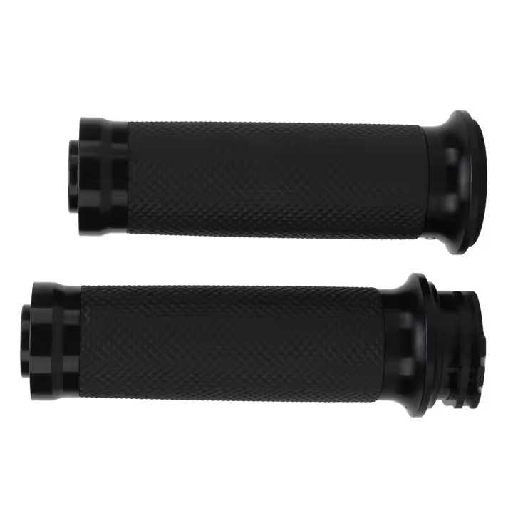 Empuñaduras de mano para motocicleta, palanquilla de aluminio CNC de 25mm, antideslizante, Universal, color negro, 2 piezas - 1