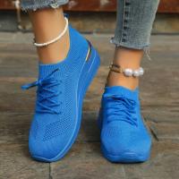 Zapatillas de deporte informales para mujer, zapatos de malla transpirables con cordones, Tenis de plataforma para caminar y correr, moda de verano - details 6
