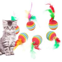 Bola de arco iris de EVA con lanzamiento de espuma ligera, juego interactivo divertido, juguete para masticar, suministros para mascotas - details 4