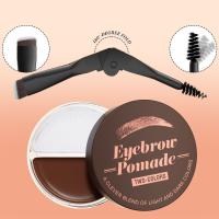 Crema teñida para cejas resistente al agua, duradera, con cepillo plegable, crema para cejas de dos colores, Kit de sombreado de maquillaje teñido negro para niña - details 6