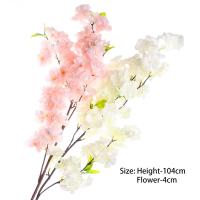 1PC 4 ramas mesa decoración de boda flor falsa flor de cerezo decoración del hogar Artificial Sakura - details 2