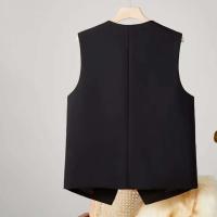 Chaqueta, ropa de abrigo para mujer, blusas elegantes, novedad de primavera, chaleco sin mangas de color sólido vintage, abrigo, chaqueta corta Tre - details 7