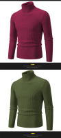 Suéter informal para hombre y mujer, jersey básico elástico de cuello alto, ajustado, cómodo, de punto, para primavera y otoño - details 15