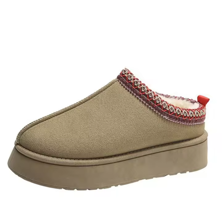 Nuevas botas de invierno retro para mujer, cálidas, de gamuza y cuero, mocasines, planas, para mujer. - 1