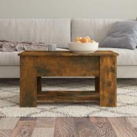 Mesa de centro, mesa auxiliar, consola lateral, salón, sofá, sala de estar, cafetería, muebles, mobiliario, madera contrachapada blanca, 79x49x41 cm - details 11