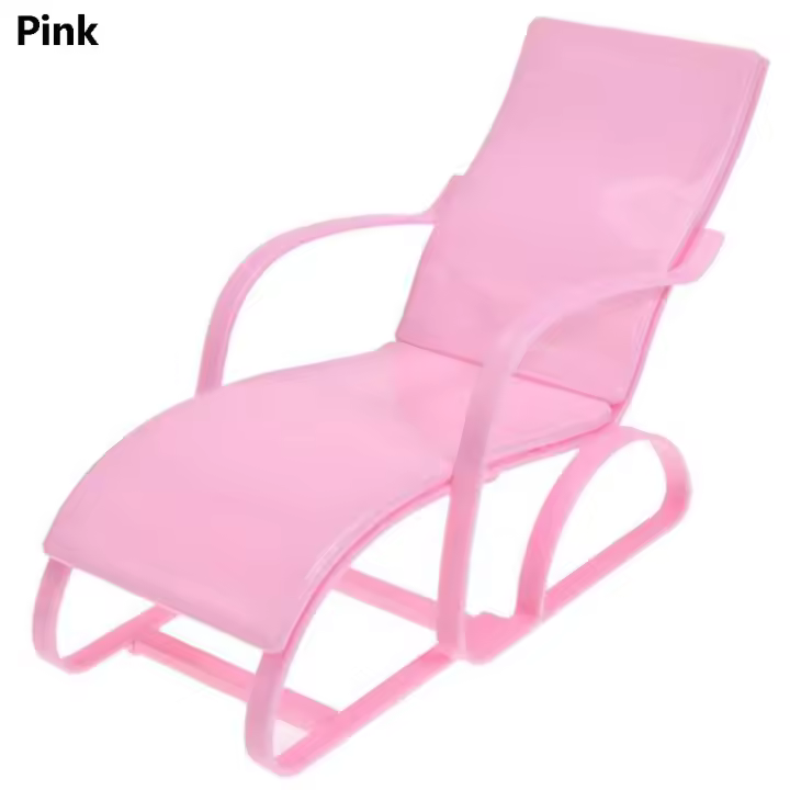 Silla de playa plegable para salón, Banco de jardín, accesorios de juguete, muebles para casa de muñecas - 1