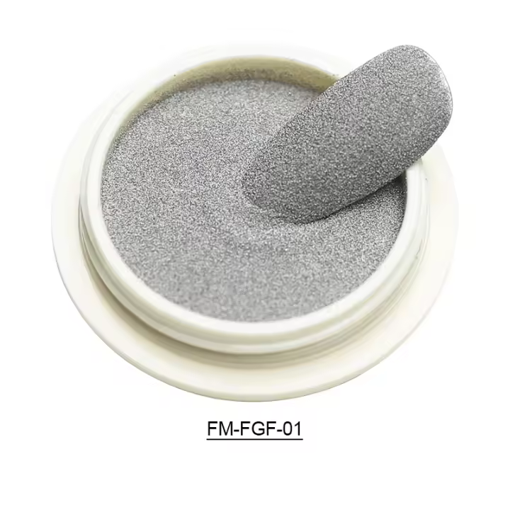 1 caja de polvo brillante para uñas, pigmento cromado para decoración artística de uñas, colores del arco iris, 1 caja - 1