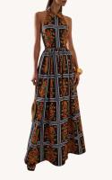 Vestido Bohème con Estilo Verano 2025 Moda de Mujer con Distintivo Colgante de Cuello y Falda Larga de Línea A Descubierta - details 1