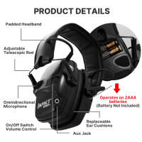 Orejera para disparar electrónica táctica Original, auriculares antiruido para deportes al aire libre, amplificación de sonido de impacto - details 7