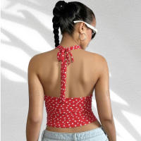 BUNO-Tops cortos rojos estampados sin mangas ajustados Y2K Tops 2025 novedad de verano dulce lindo Fiesta Club playa Casual High Street mujeres Camis - details 10