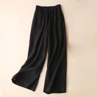 Pantalón de mujer de lino y algodón pantalón de pierna ancha ligero y suelto - details 6
