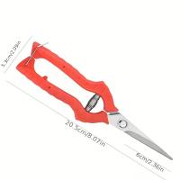 1 tijera de podar profesional para jardín con agarre rojo ergonómico: cuchillas rectas de acero inoxidable duraderas para arreglos de rosas, podar plantas y cosecha de frutas |   Mango antideslizante moderno, tijeras de jardinería, tijeras de jardín |   E - details 2