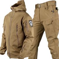 Conjunto de top y pantalones de motocicleta para hombre, chaqueta gruesa de felpa a prueba de viento para exteriores, Otoño e Invierno - details 1