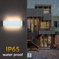 Apliques de pared modernos cableados, luces de montaje en pared LED IP65 para exteriores que brillan hacia arriba y hacia abajo para sala de estar, pasillo y dormitorio - details 0