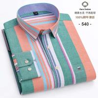 Camisa Oxford manga larga 100% algodón, cuadros, suave, regular, formal, con bolsillos, social, ropa de hombre, S-7XL - details 15