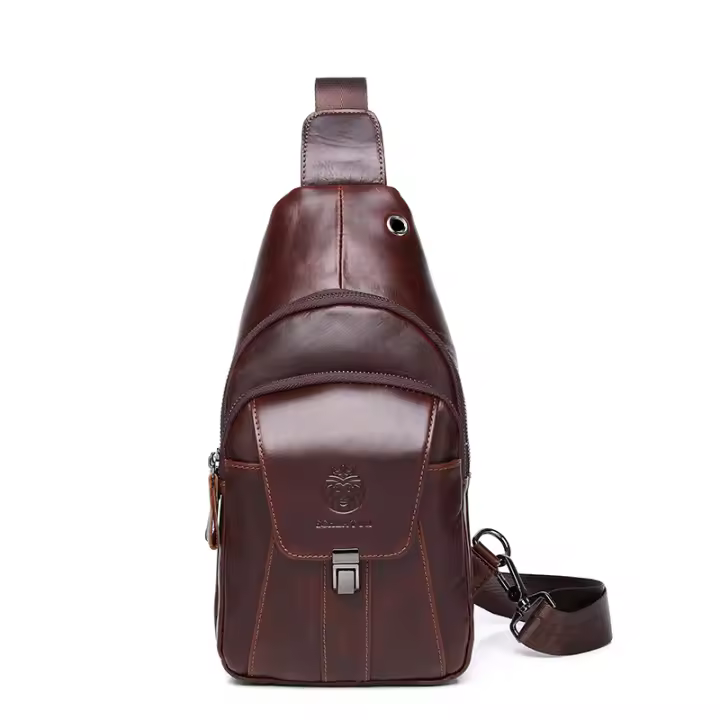 SCHLATUM Bolso de Hombro de Cuero Genuino Bolso Cruzado de Negocios para Hombres - 1
