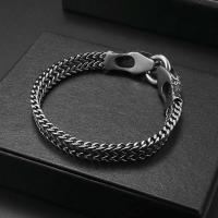 Pulsera de serpiente de doble cabeza del zodiaco para hombres, hebilla de anillo de acero inoxidable, pulsera Punk, accesorios de joyería para fiesta de motocicleta - details 4