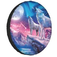 1UDS cubierta antideslizante de neumático de repuesto de animal de cuero PU de PVC de vaca de ciervo de lobo de estilo de coche personalizado - details 6