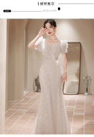 Vestido Eveig Gow Estilo Francés de Cola de Pescado para Mujer 2025 Vestido de Boda de Lujo Ligero - details 5