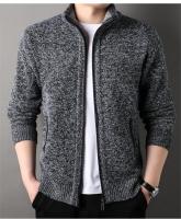 Suéter de punto con cuello levantado para hombre, cárdigan para temporada de otoño e invierno, chaqueta ajustada de color sólido - details 12