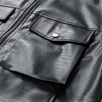 Chaqueta de Cuero CHAIFENKO para Hombres Versátil y Elegante con Cuello de Soporte - details 7