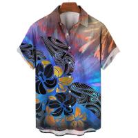 Camisa de playa informal de manga corta para hombre, cuello de planta y vaca, ropa de vacaciones hawaiana, novedad de verano - details 8
