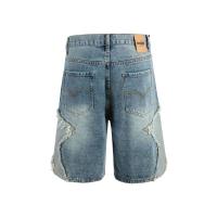 Pantalones vaqueros sueltos para hombre, pantalones cortos de pierna ancha, rectos, informales, de cinco puntas, de talla grande - details 6