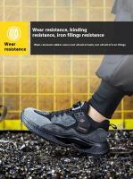 Zapatillas de trabajo con punta de acero a la moda para hombre, zapatos protectores a prueba de perforaciones, botas de seguridad para hombre - details 10