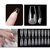120 unidades/bolsa punta de ataúd juego completo de uñas postizas transparentes presión Artificial bailarina larga - details 1