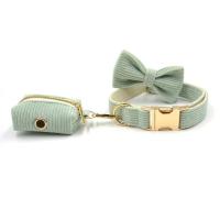 Collar pana verde menta gato, personalizado, antipérdida, para perros pequeños, medianos y grandes, suave, conjunto de correa - details 5