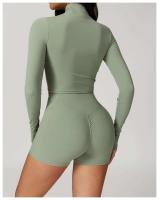 Conjunto de Yoga de Manga Larga Top de Correa Alta y Leggings Deportivos para Mujeres - details 7