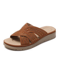 Sandalias Platas para Mujer Suela de Piso de Diamante de Imitación Moda de Outdoor Versátil - details 3
