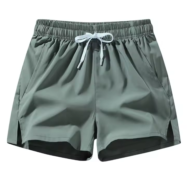 Nuevos pantalones cortos de seda de hielo para hombre, pantalones cortos informales de secado rápido transpirables sencillos de verano para exteriores, pantalones cortos deportivos finos ligeros y sólidos para hombre - 1