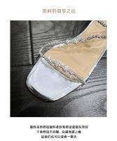 Sandalias Planas de Diamante Llamativo Estilo de Hada con Tacón Grueso Tamaño Pequeño - details 2