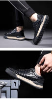 Zapatos de los hombres de la marca de moda de alta gama de primavera nuevos zapatos de la junta deportiva rayados a mano zapatos casuales de coincidencia de color de cuero de la plataforma de los hombres versátiles - details 16