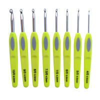 Gancho ergonómico de aluminio suave para ganchillo, hilo de tejer para manualidades, 8 piezas - details 2