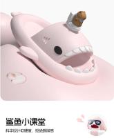 Lindo tiburón de dibujos animados pareja zapatillas mujer verano desgaste fondo grueso antideslizante interior hogar fresco zapatillas hombres - details 7