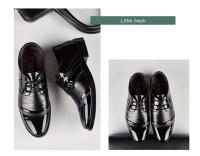 Türkiye erkek deri ayakkabI estilo hecho a mano clásico vestido de cuero negro zapatos Oxford para hombres - details 2
