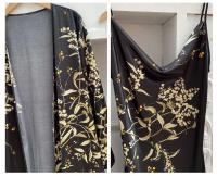 Camisón estampado de 2 piezas para mujer, vestido de novia, albornoz, ropa interior de satén con cuello en V, pijama con tirantes - details 4