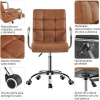 Silla de Oficina Giratoria con Ruedas Silla Ajustable en Altura con Cojín Carga hasta 120Kg - details 26