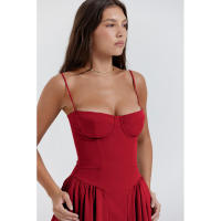 Vestido Largo Vintage de Verano 2025 Estilo de Corte Real con Cuello de Corazón Dulce - details 104