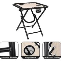 Set de Exteriores Plegable y Reclinable Tumbonas de Acero Ligero con Mesita - details 5