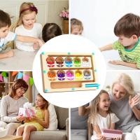 Laberinto de colores magnéticos, rompecabezas de cuentas de arcoíris, rompecabezas de cuentas de arcoíris, juguete de conteo y clasificación de colores, tablero de rompecabezas magnético de madera para educación de 3 a 5 años - details 3
