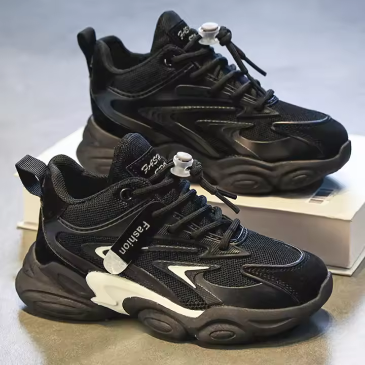 Nuevos zapatos de papá de moda para niños, zapatillas para correr de primavera para niños medianos y mayores - 1
