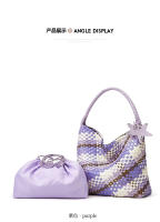 Bolsa tejida a mano de diseño premium, nicho, gran capacidad, casual, estilo perezoso, de un solo hombro, tipo cubo. - details 3