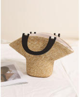 Bolso minimalista de paja de trigo fresca, estilo de vacaciones, bolso de playa versátil para mujeres - details 0
